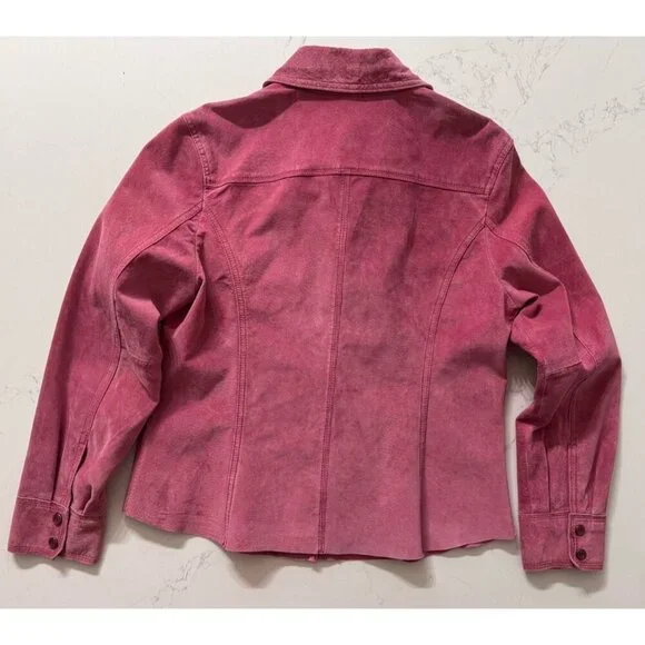 Bernardo Genuine Leather Jacket Womens 10p Hot Pink Motorcycle Bomber Minecraft